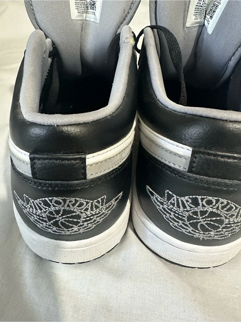 Jordan Black and White Low-Top Sneakers with Gray Accents